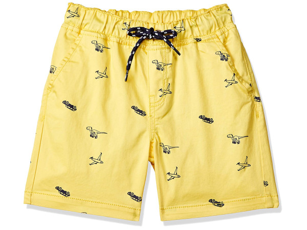 EASYBUY Boy's Regular fit Cotton Shorts (Yellow 3-4 Years)